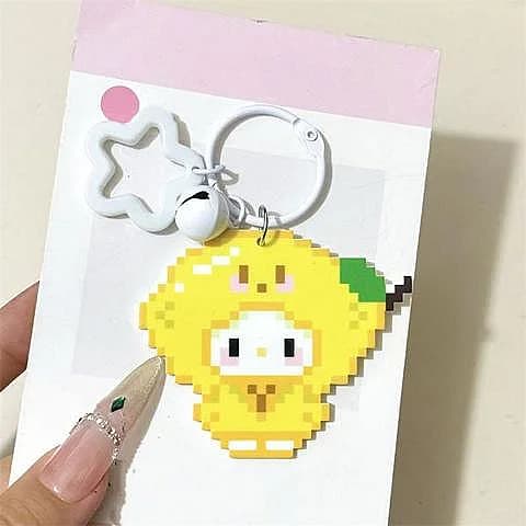 Cute Pixel Lemon Character Keychain - Thumbnail 2