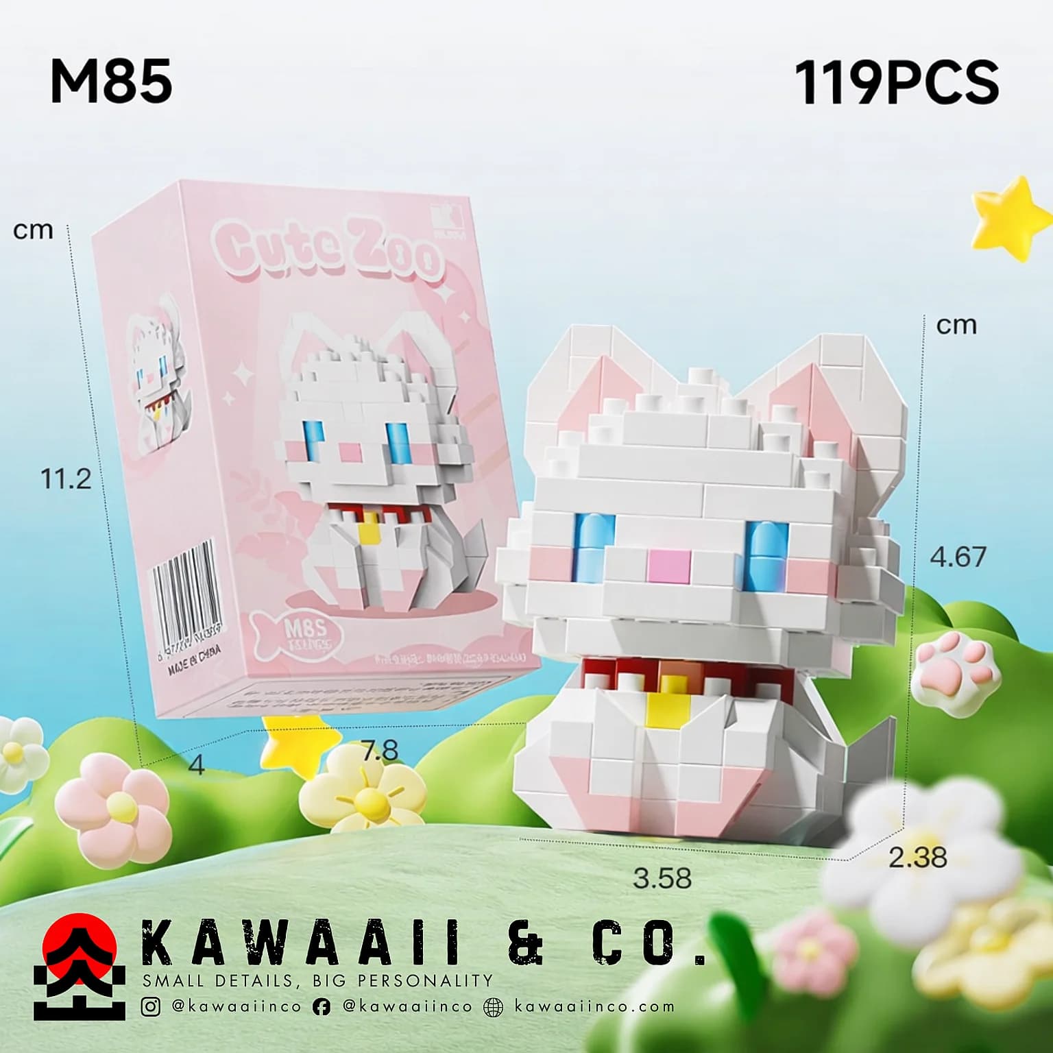 White Bunny Mini Building Blocks – Model M85 (119 PCS)