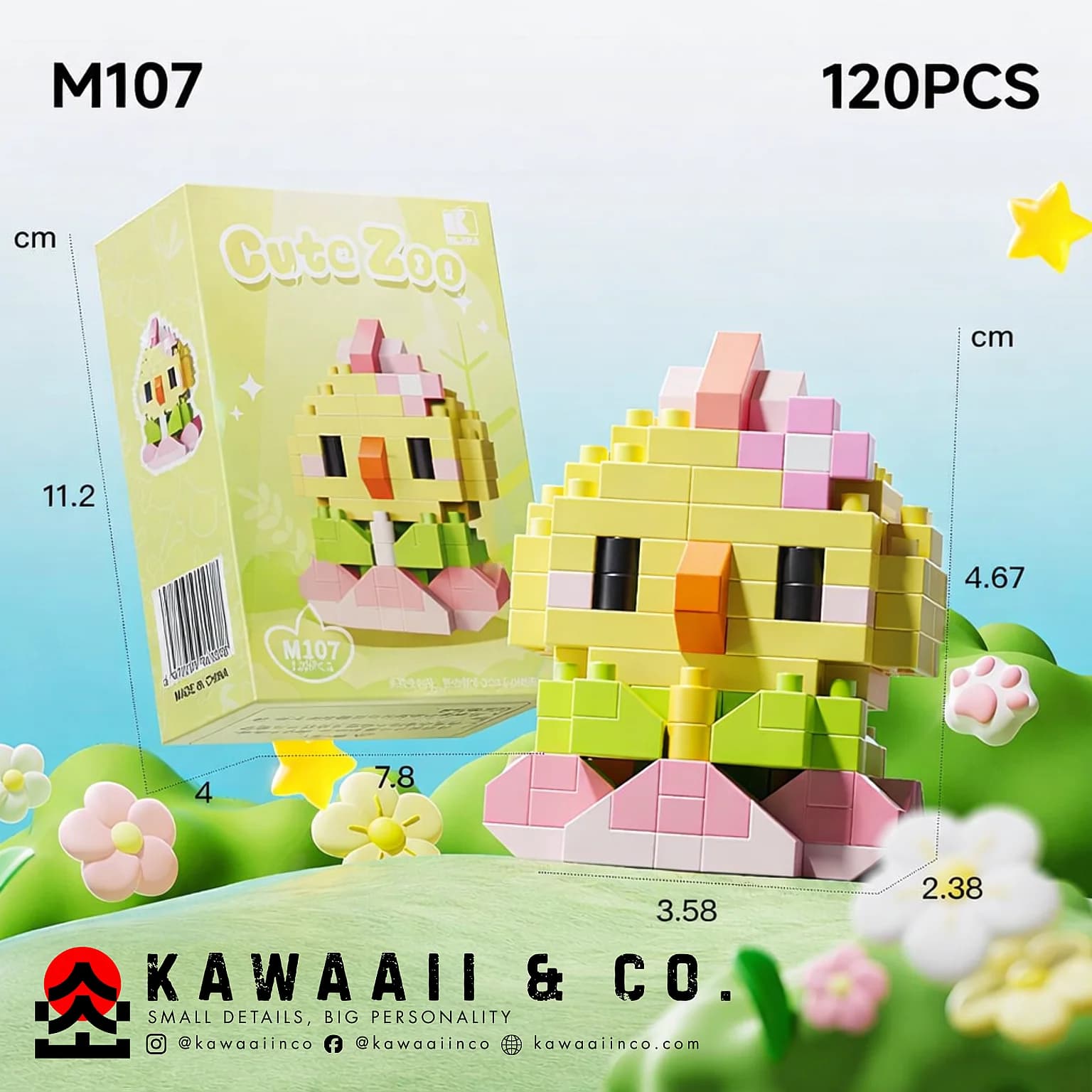 Yellow Chicken Mini Building Blocks – Model M107 (120 PCS)