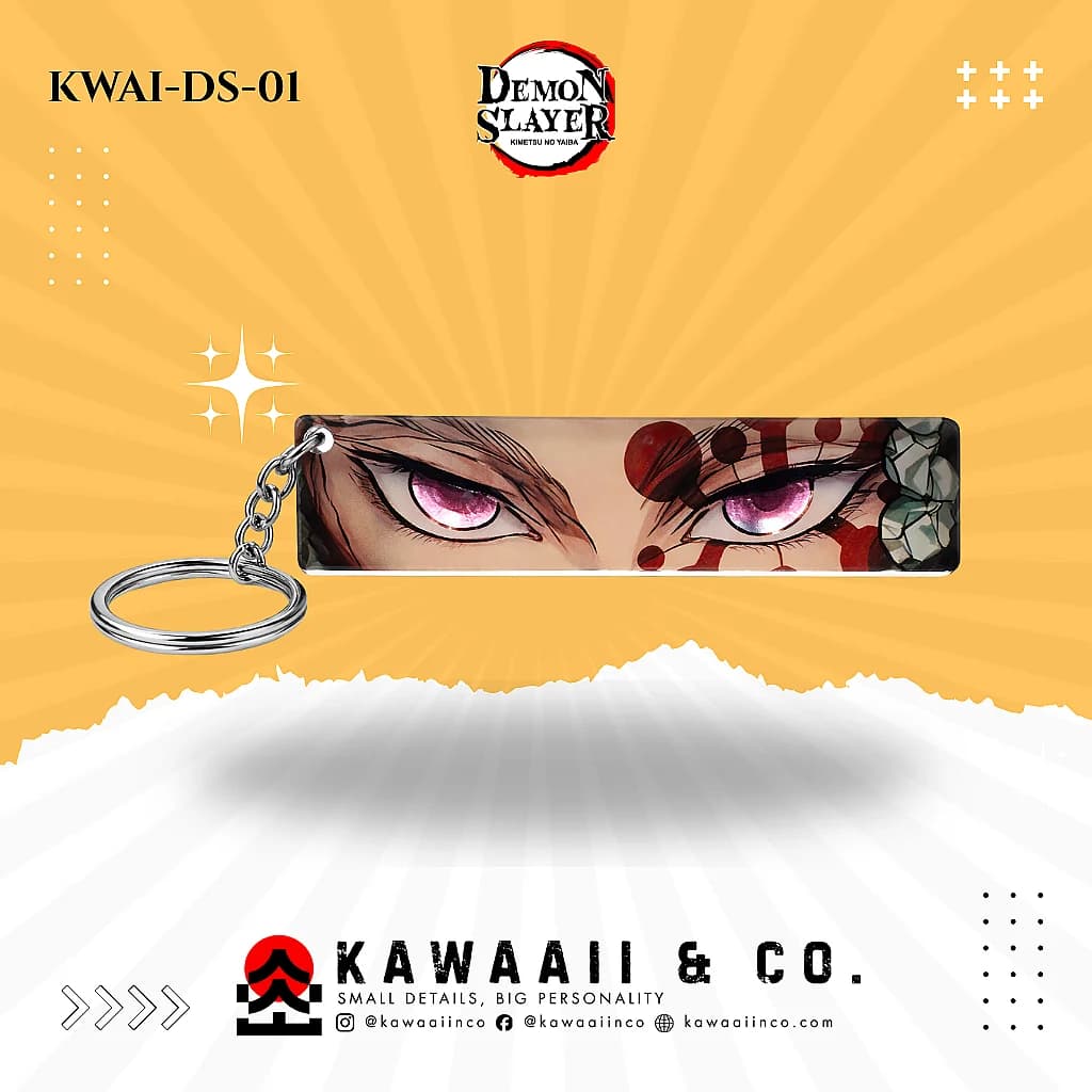 Akaza – Upper Rank Three Glowing Eye Keychain