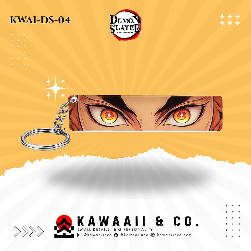 Rengoku Kyojuro – Flame Hashira Glowing Eye Keychain