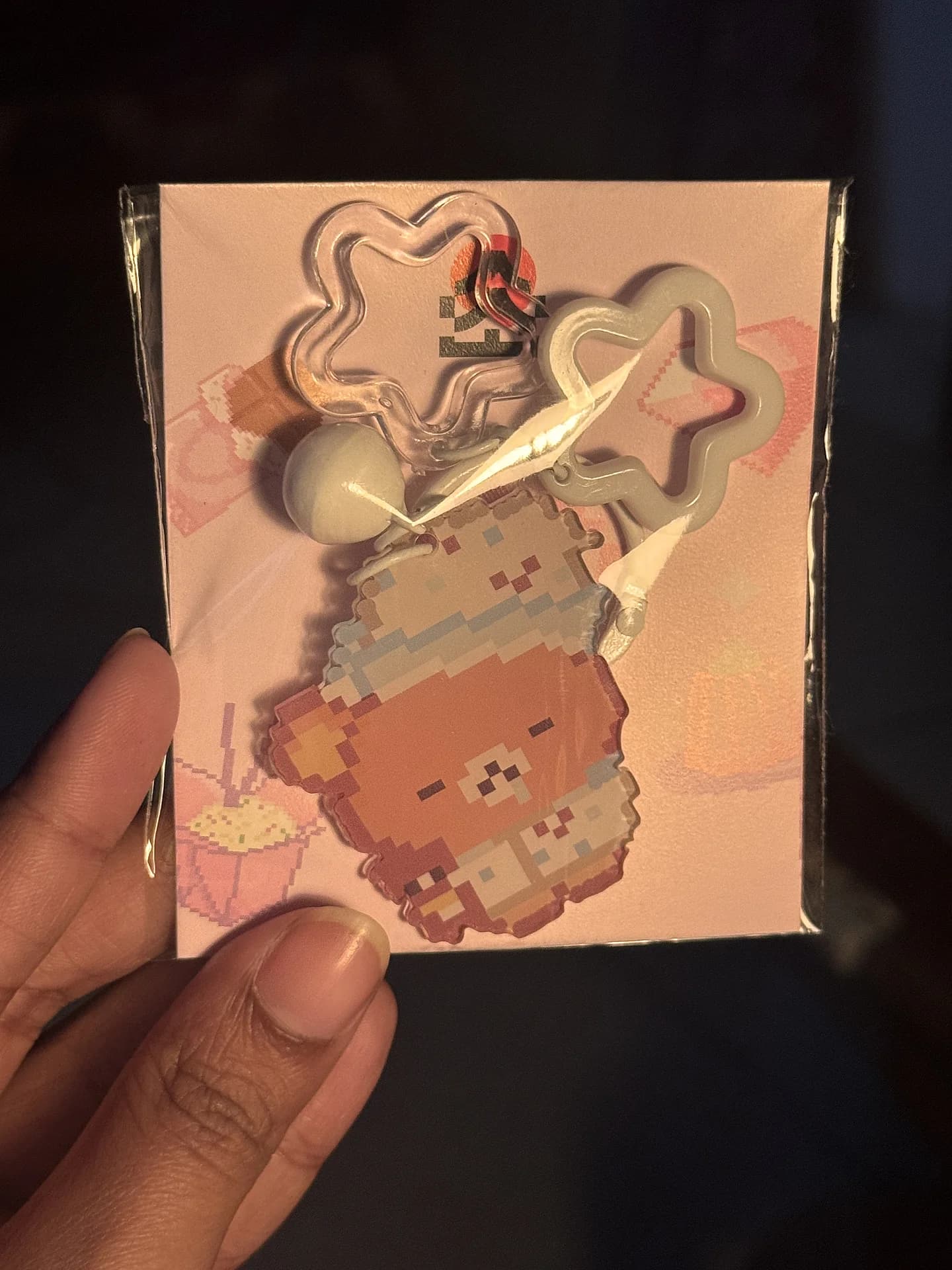 Pixel Bear Star Charm Keychain - Thumbnail 2