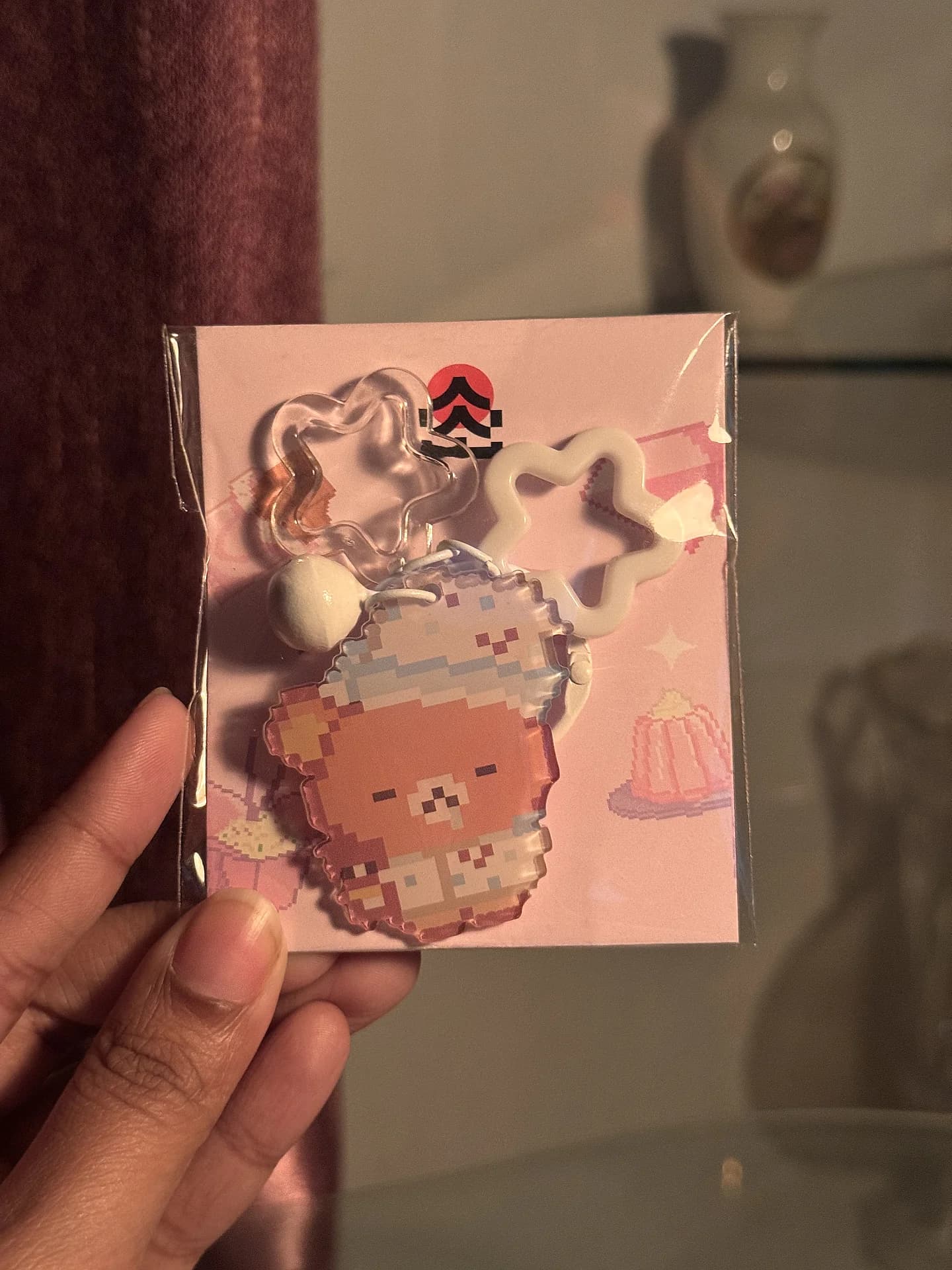 Pixel Bear Star Charm Keychain - Thumbnail 3