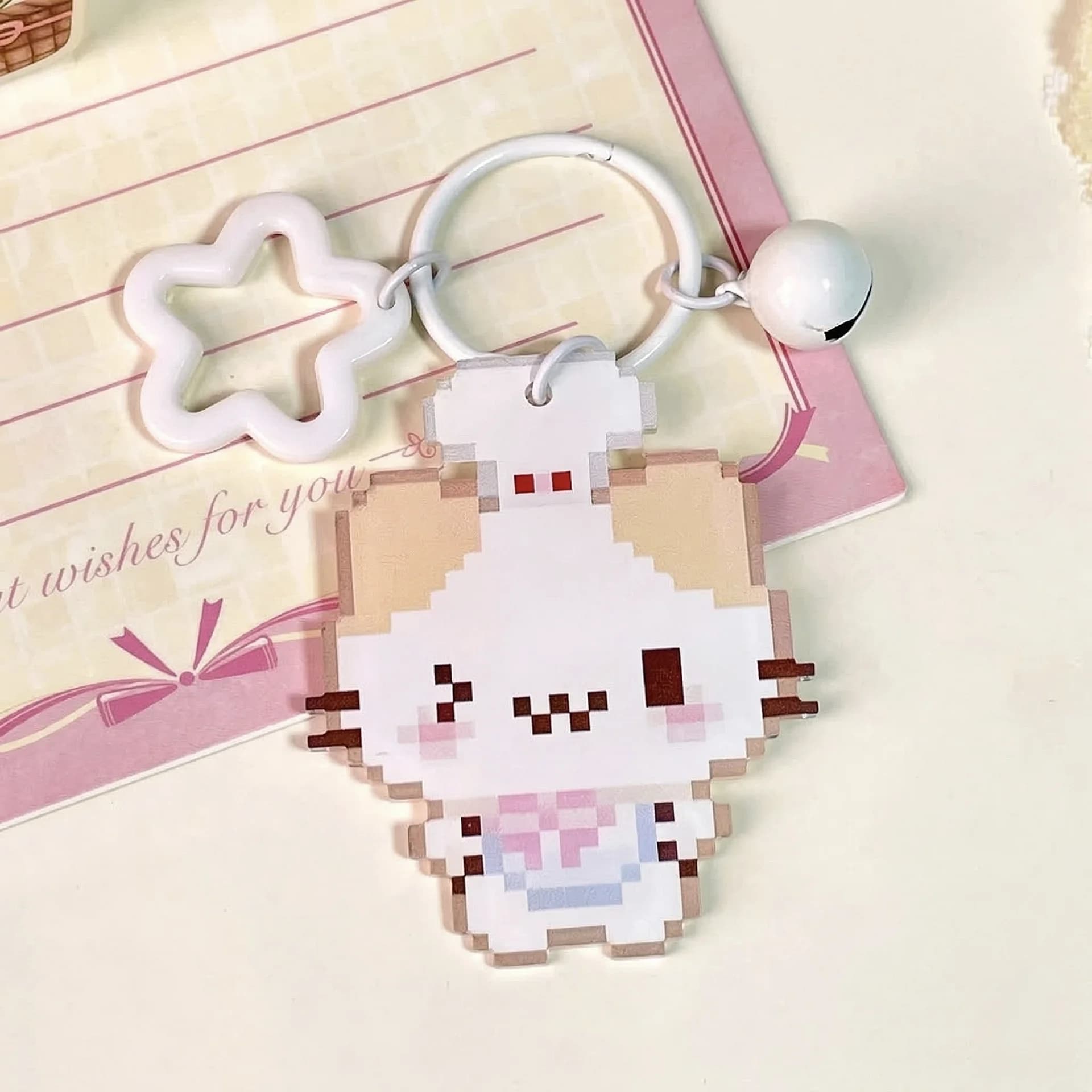 Pixel Kitty Twin Charm Keychain Bundle - Thumbnail 2