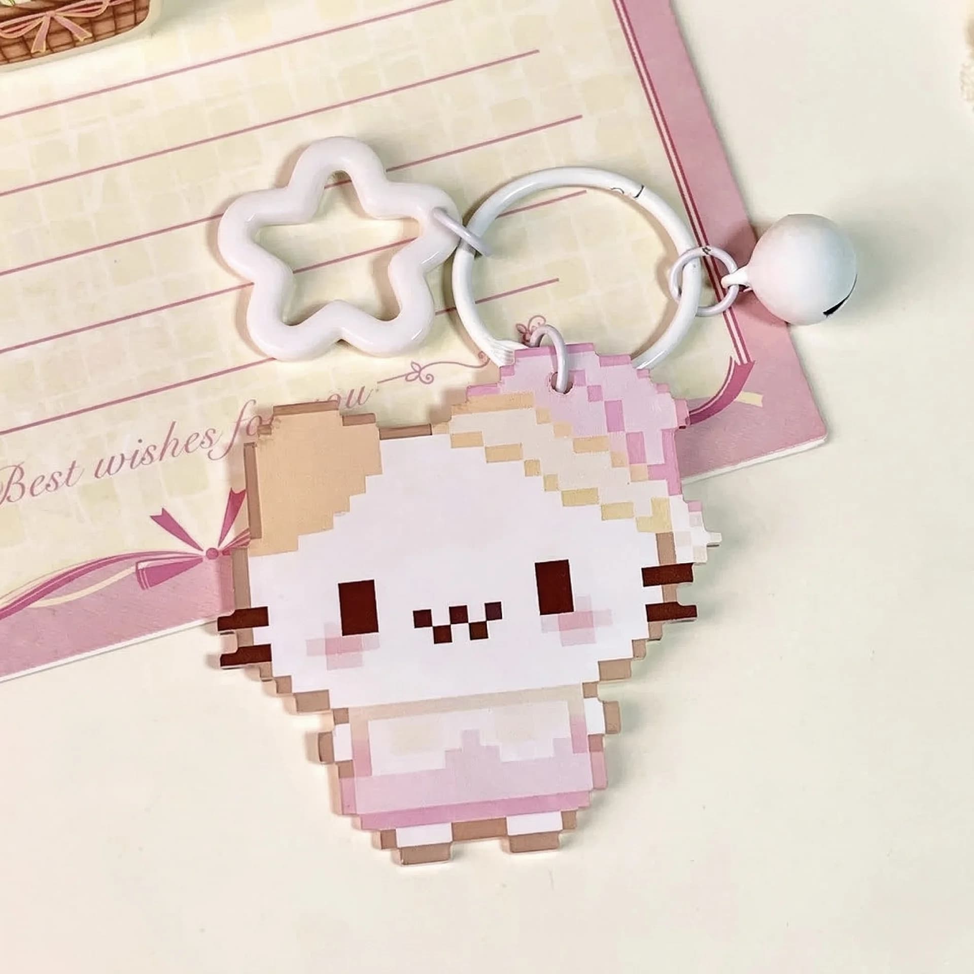 Pixel Kitty Twin Charm Keychain Bundle - Thumbnail 3
